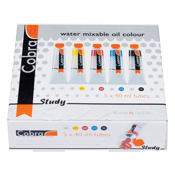 Study oil colour primary set | 5 x 40 ml - PackshotFront
