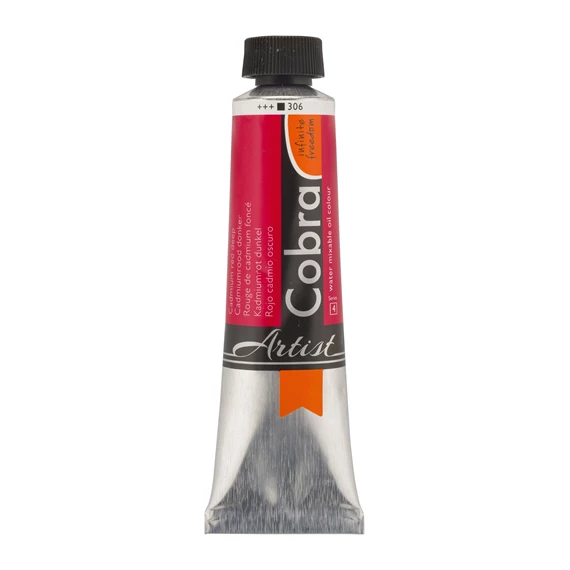 Artist Water-Mixable Oil Colour Tube 40 ml Cadmium Red Deep 306 - PackshotFront
